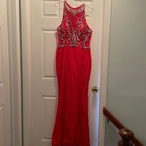 Beautiful long red prom dress